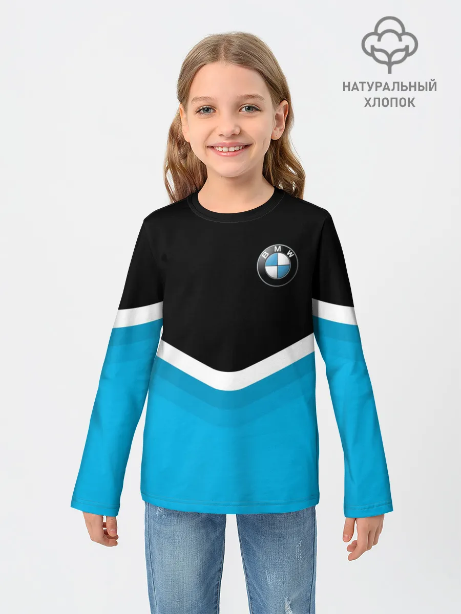 Детский лонгслив / BMW Black & Blue