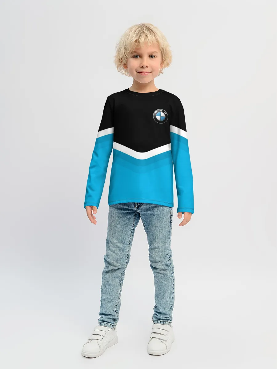 Детский лонгслив / BMW Black & Blue