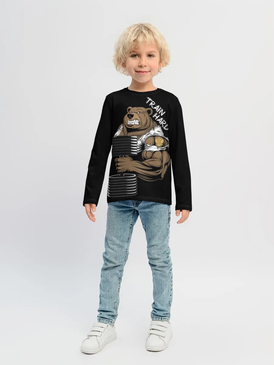 Детский лонгслив / Train hard