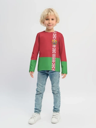 Детский лонгслив / Белоруссия, лента с гербом