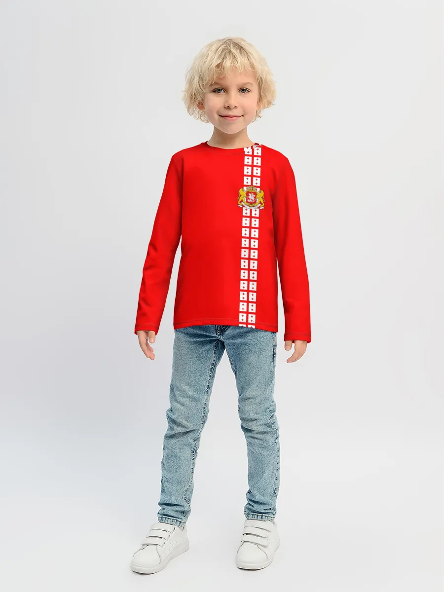 Детский лонгслив / Грузия, лента с гербом