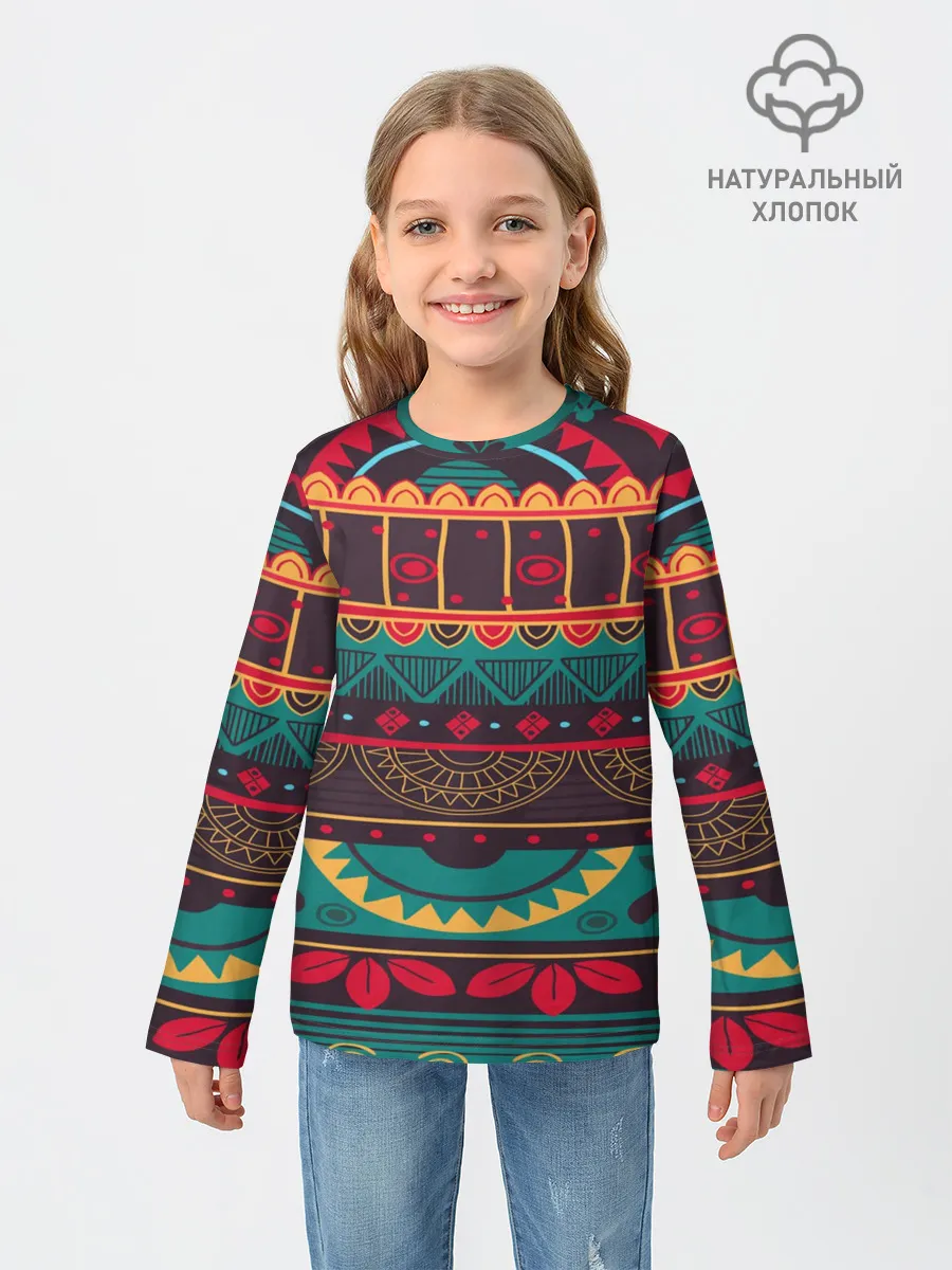 Детский лонгслив / Мексиканский орнамент
