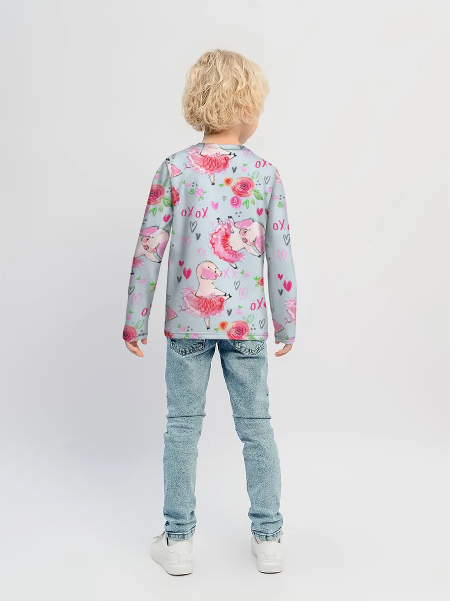 Детский лонгслив / Свинки-балеринки