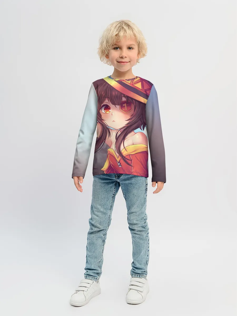 Детский лонгслив / Konosuba в шляпе