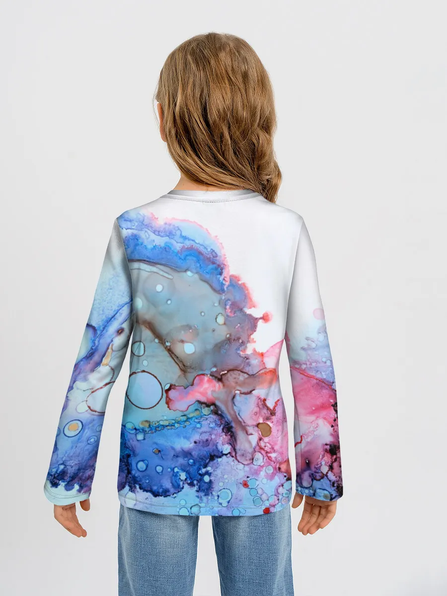 Детский лонгслив / Акварельные разводы
