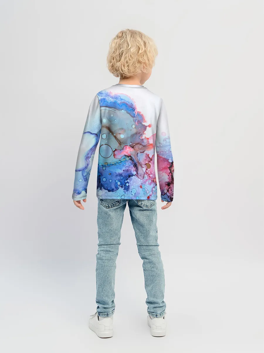 Детский лонгслив / Акварельные разводы