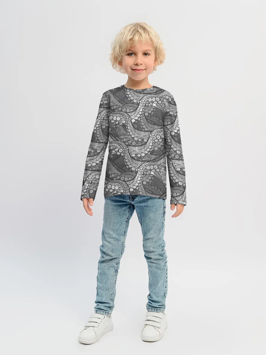 Детский лонгслив / Octopus dark