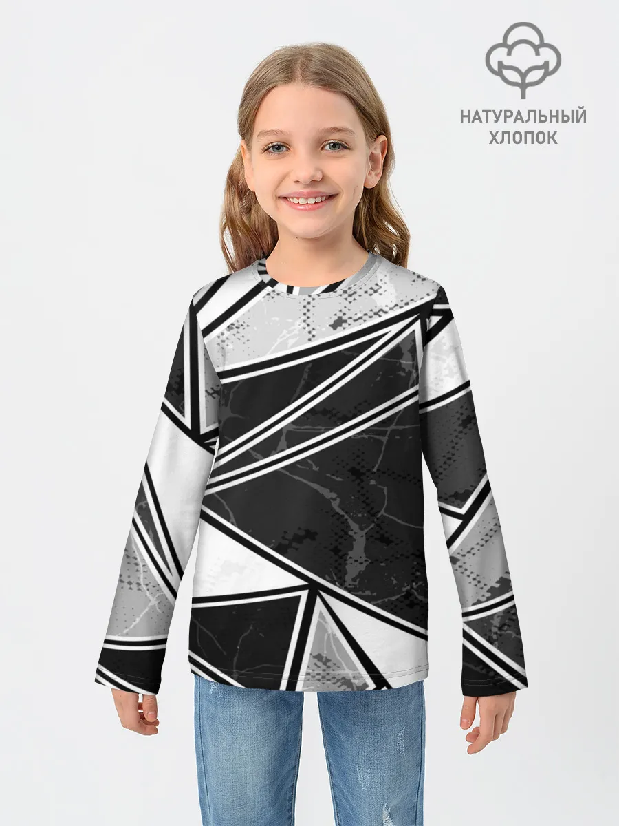 Детский лонгслив / Спортивная геометрия
