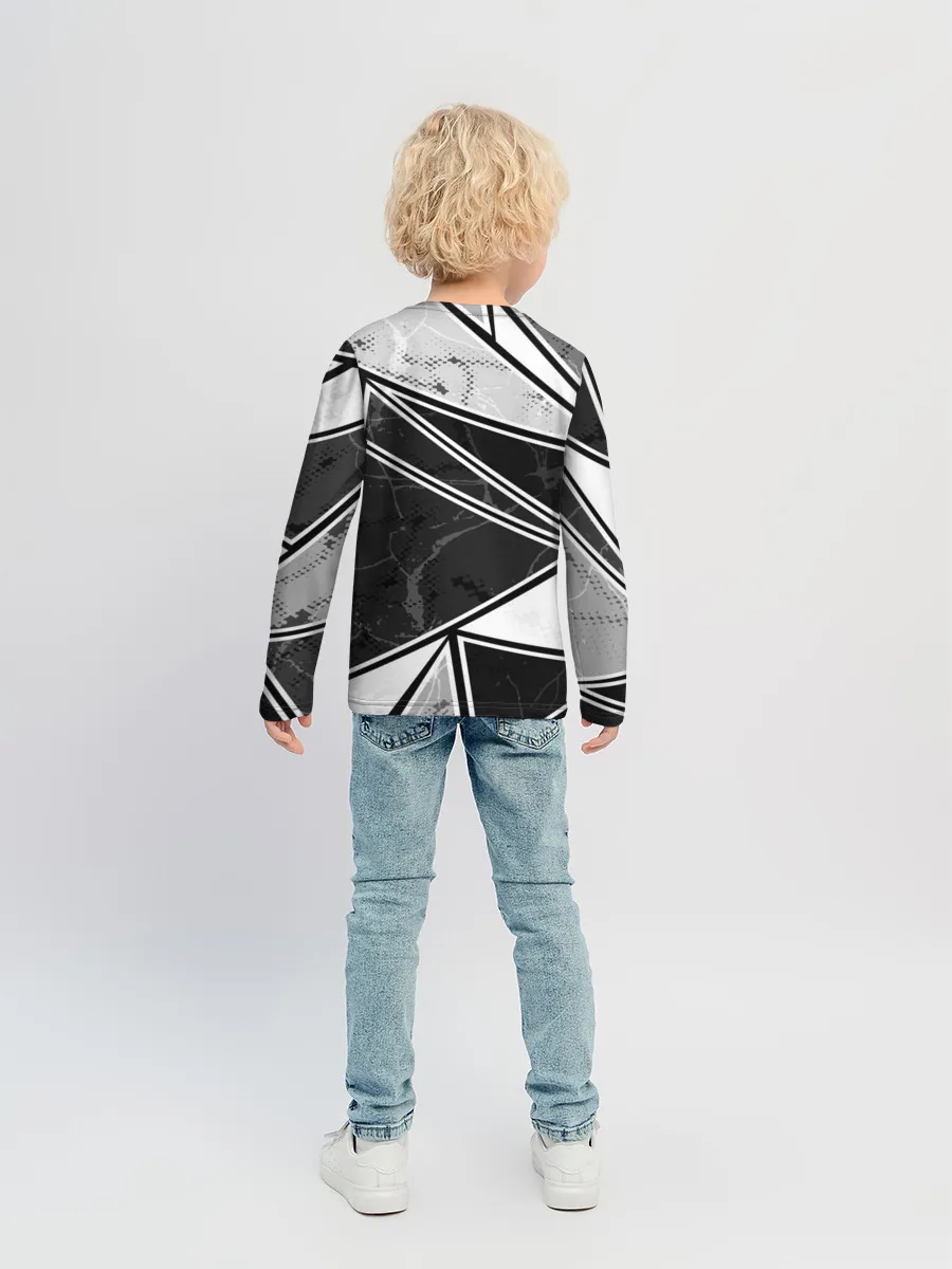 Детский лонгслив / Спортивная геометрия