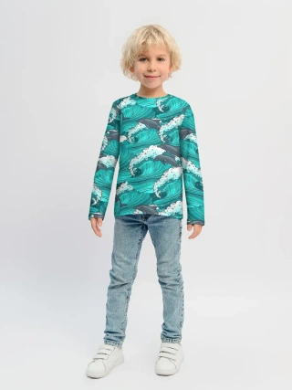Детский лонгслив / Дельфины