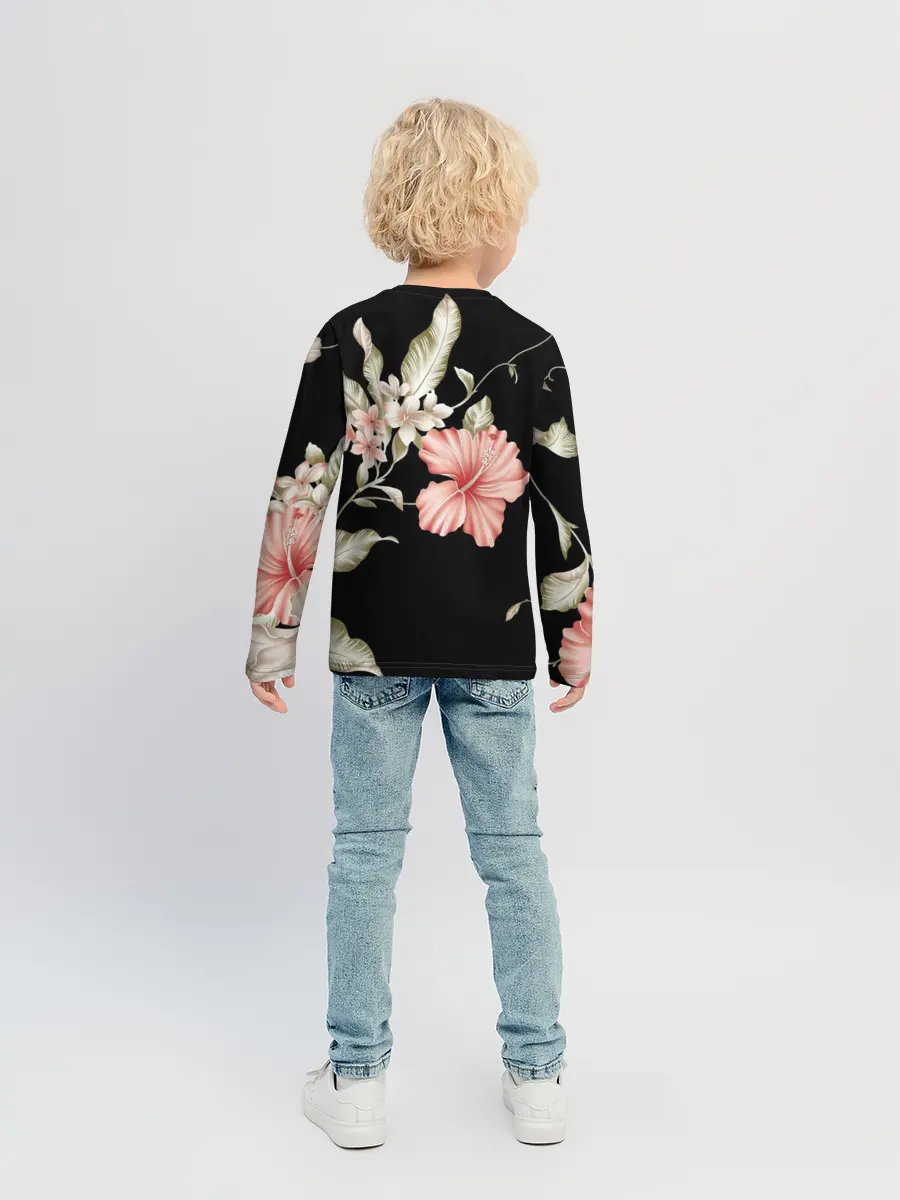 Детский лонгслив / цветок абстракция