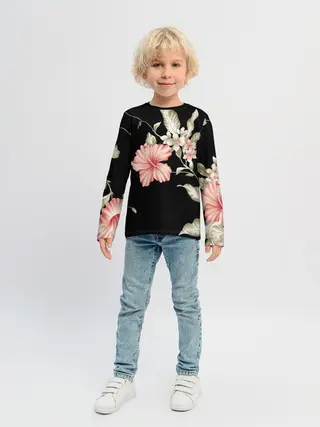 Детский лонгслив / цветок абстракция
