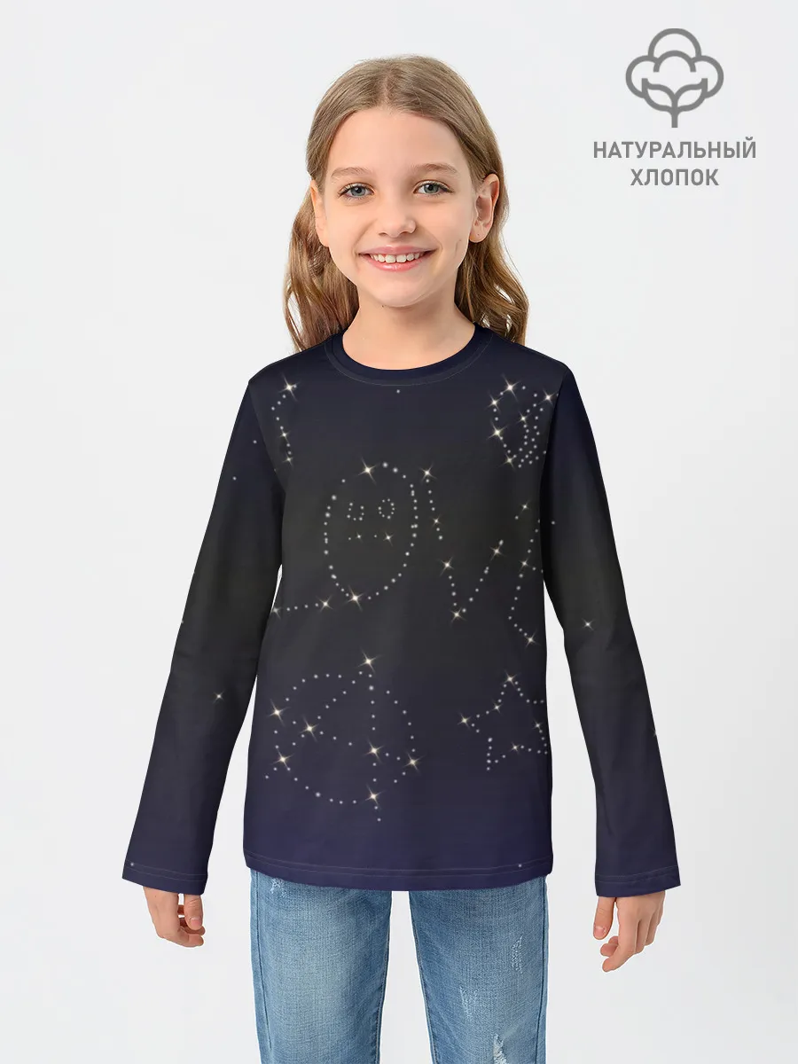 Детский лонгслив / Тату Лил Пипа звезды на небе