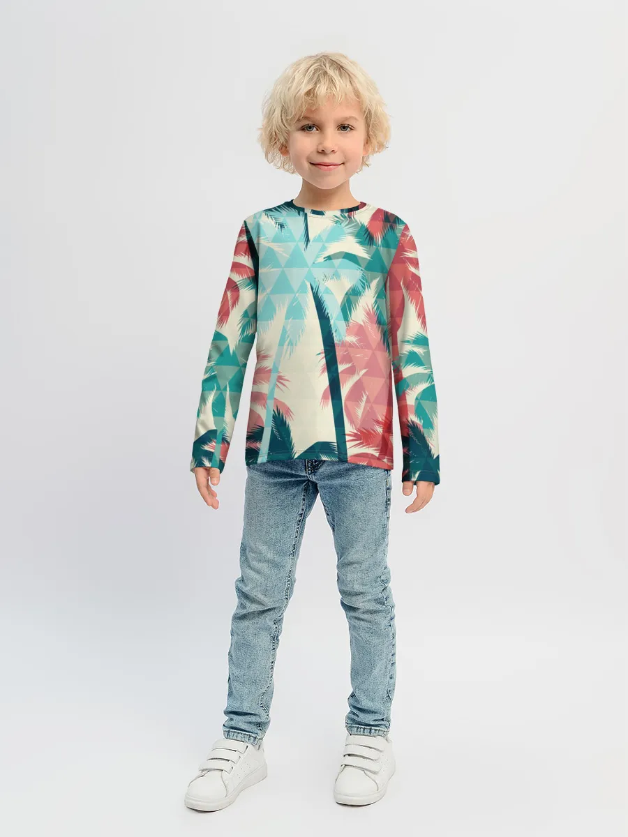Детский лонгслив / Абстракция Пальмы Текстура