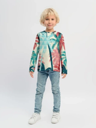 Детский лонгслив / Абстракция Пальмы Текстура