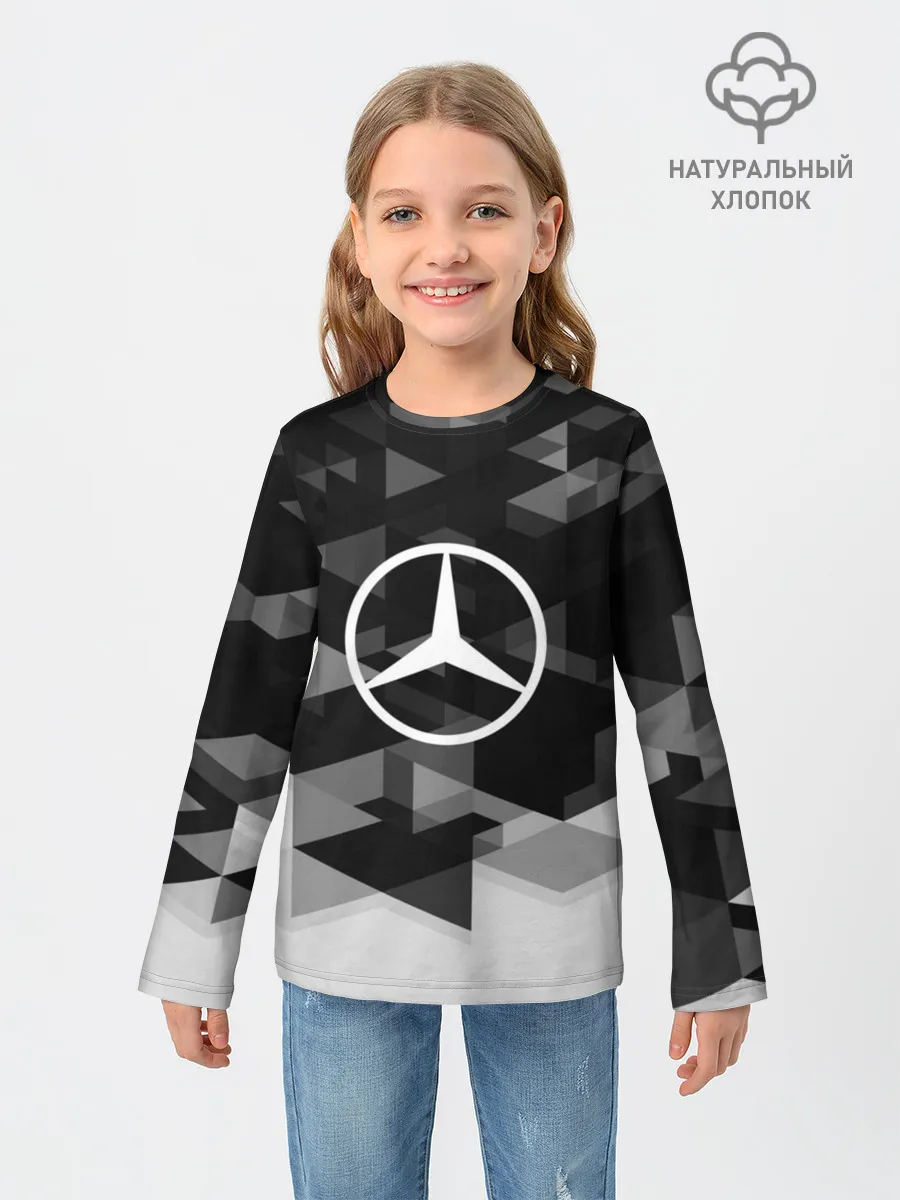 Детский лонгслив / Mercedes sport geometry