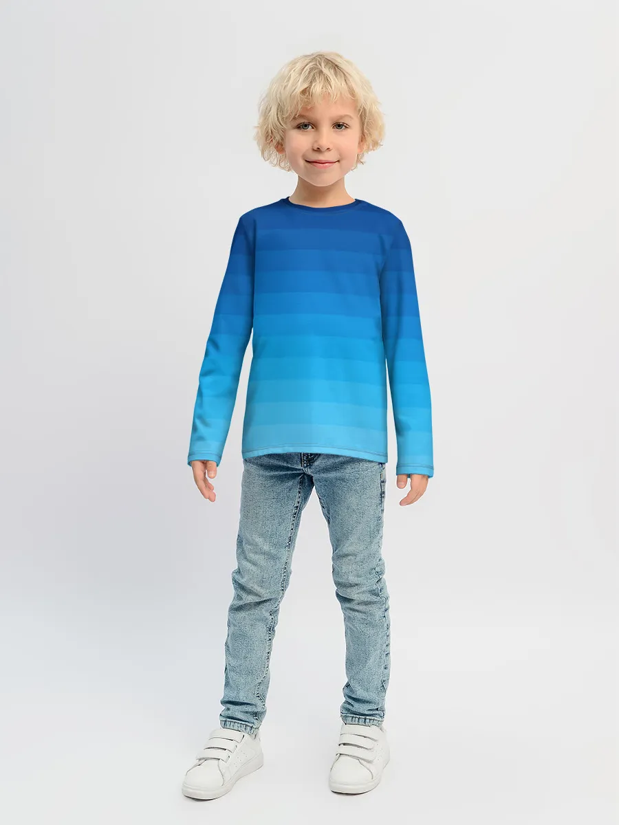 Детский лонгслив / Синие полосы