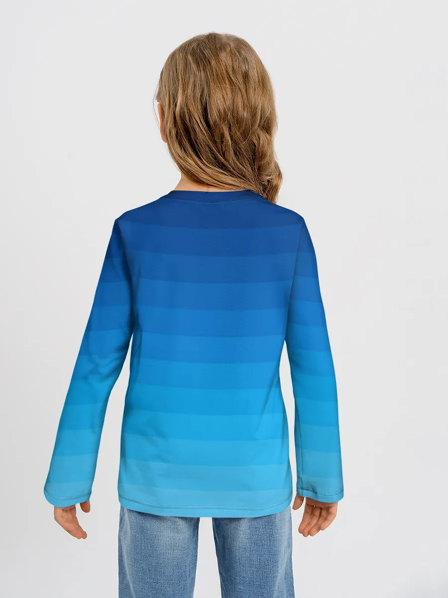 Детский лонгслив / Синие полосы