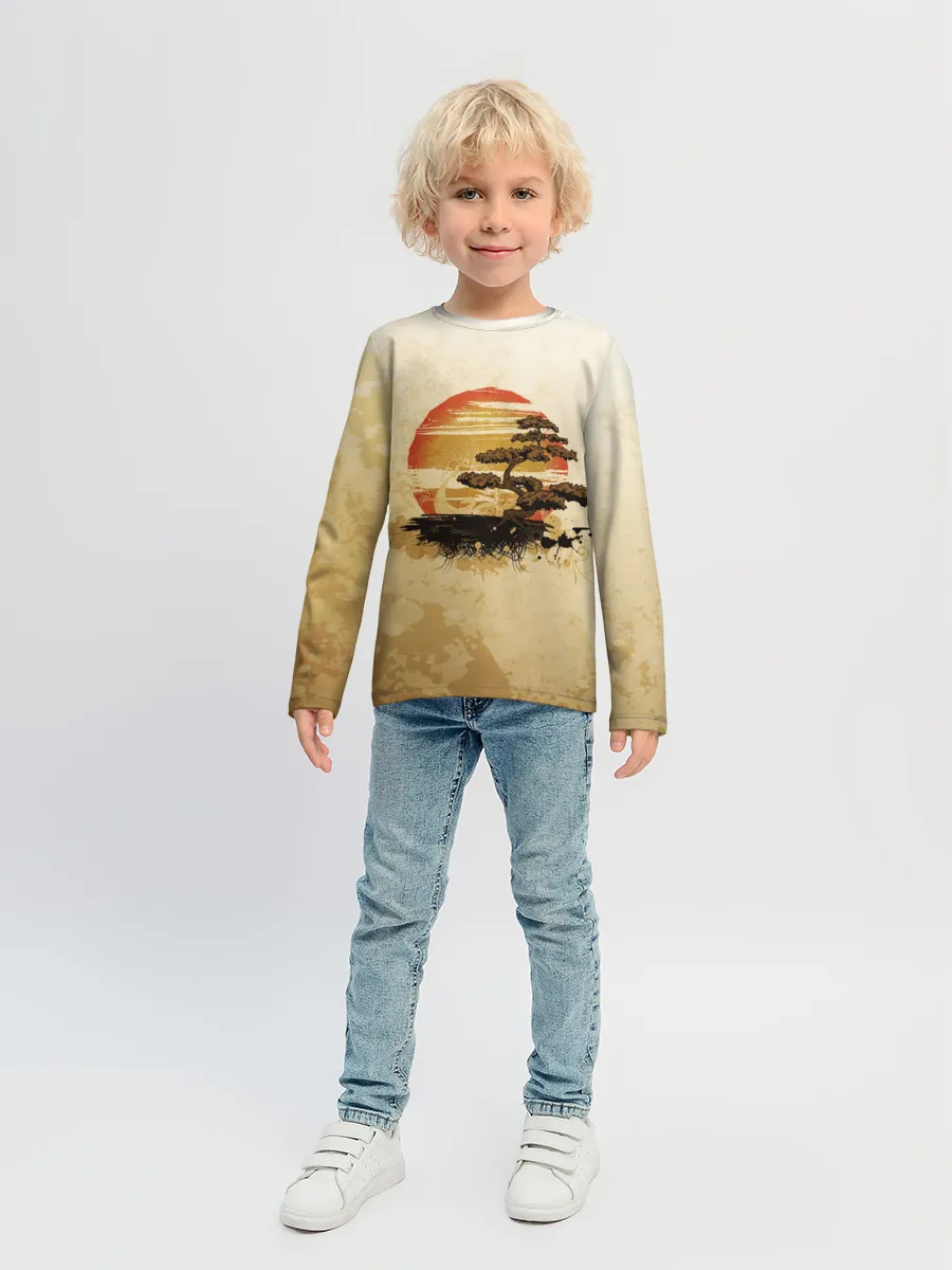 Детский лонгслив / Дерево на закате