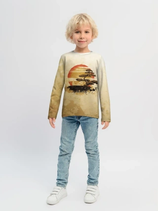 Детский лонгслив / Дерево на закате