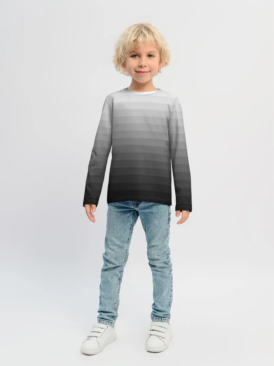 Детский лонгслив / Серые полосы