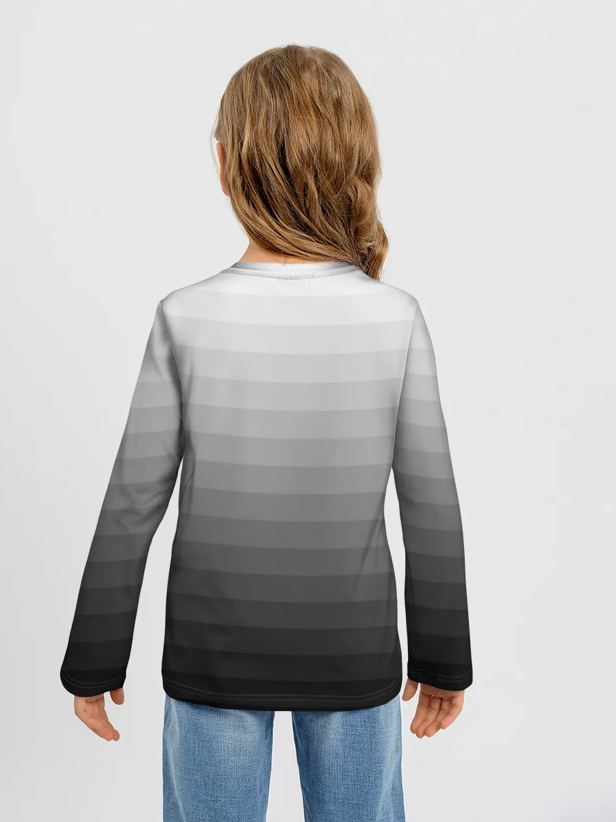 Детский лонгслив / Серые полосы