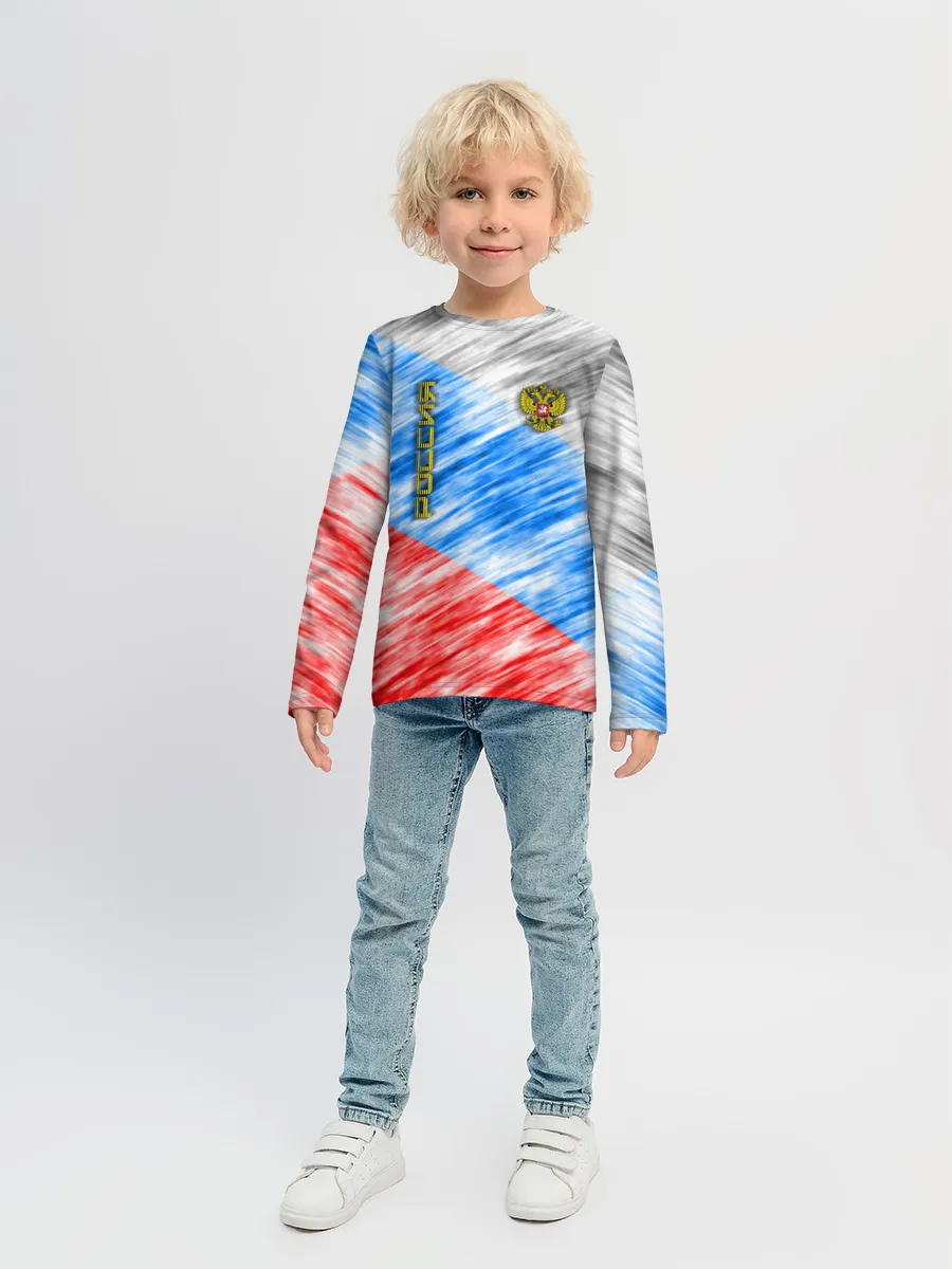 Детский лонгслив / Российский флаг с гербом
