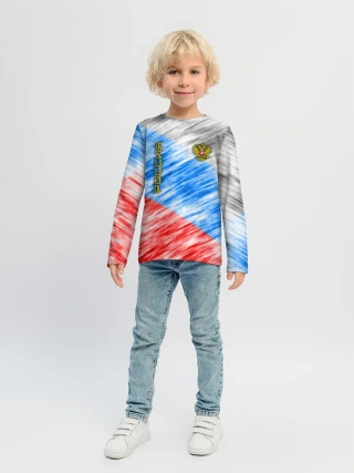 Детский лонгслив / Российский флаг с гербом