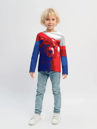 Детский лонгслив / Российский медведь