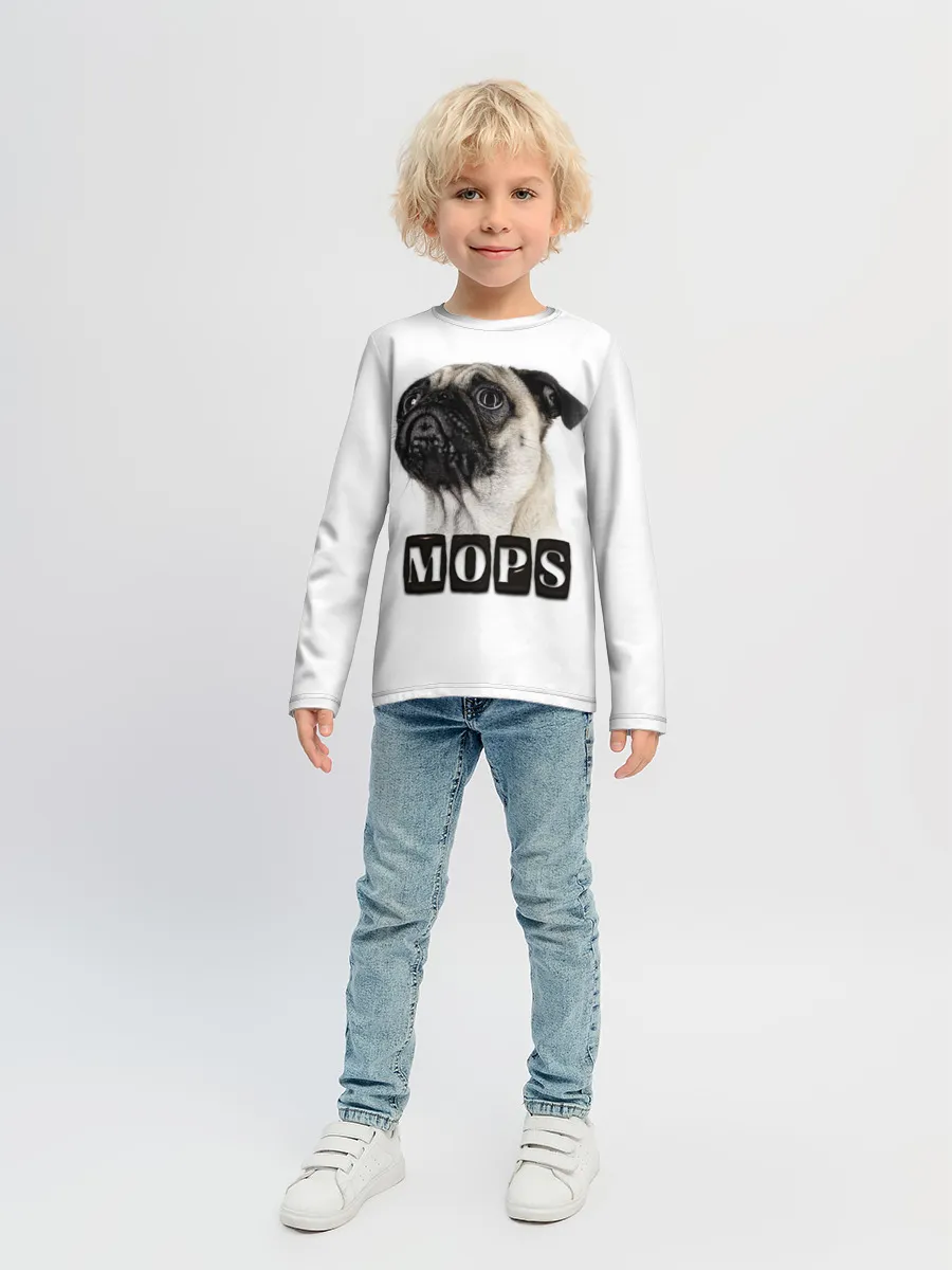 Детский лонгслив / Мопс