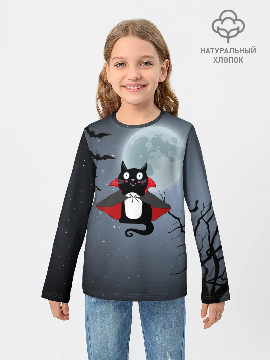 Детский лонгслив / Котик-готик