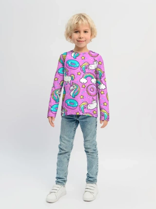 Детский лонгслив / Котики и Единороги