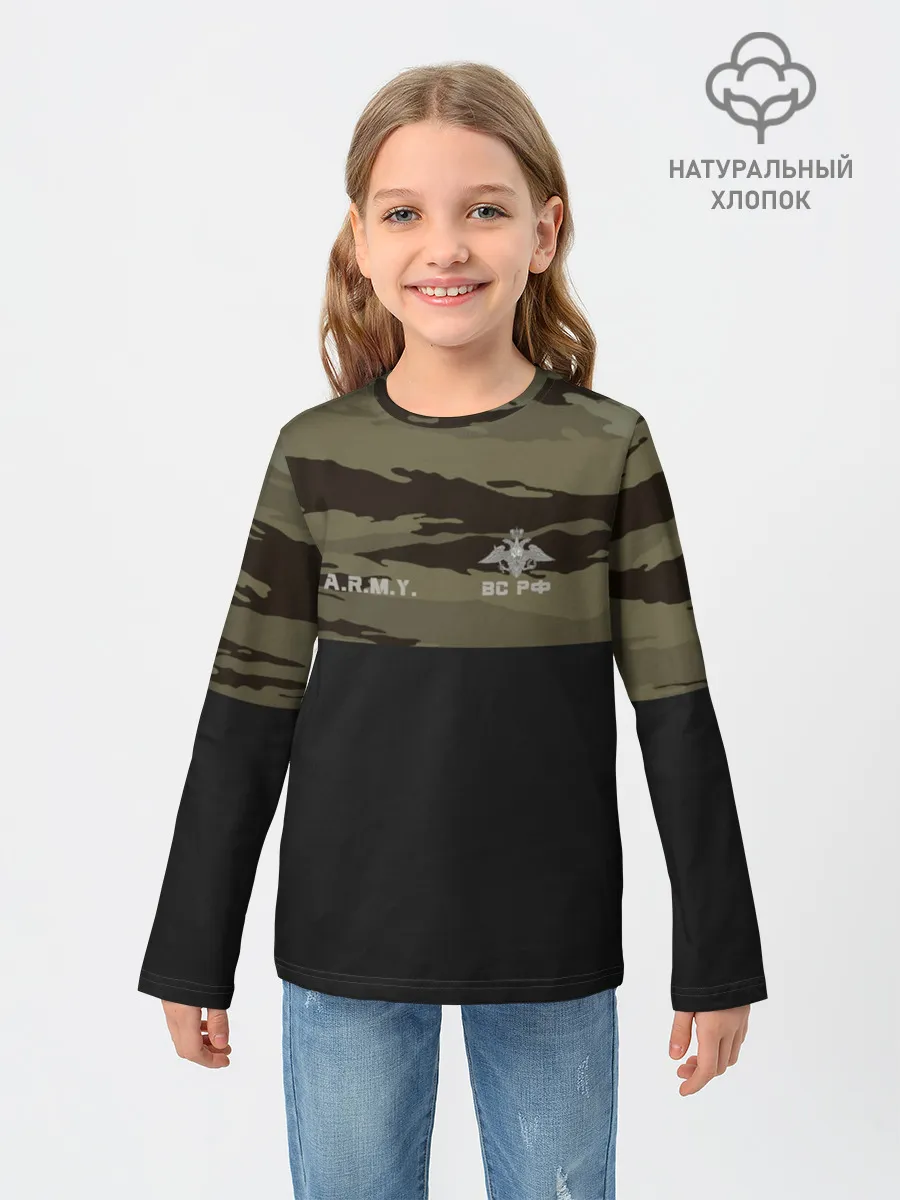 Детский лонгслив / Камуфляж ВС РФ