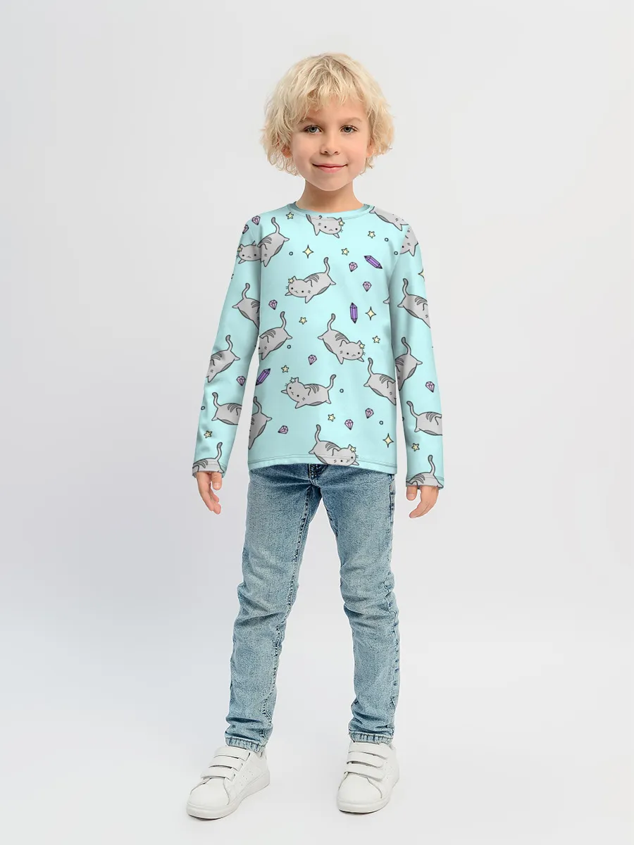 Детский лонгслив / Кавайные котики