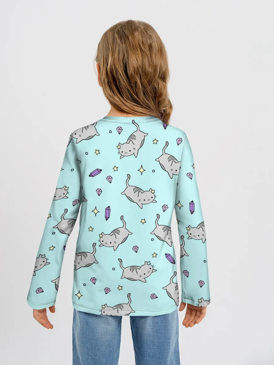 Детский лонгслив / Кавайные котики