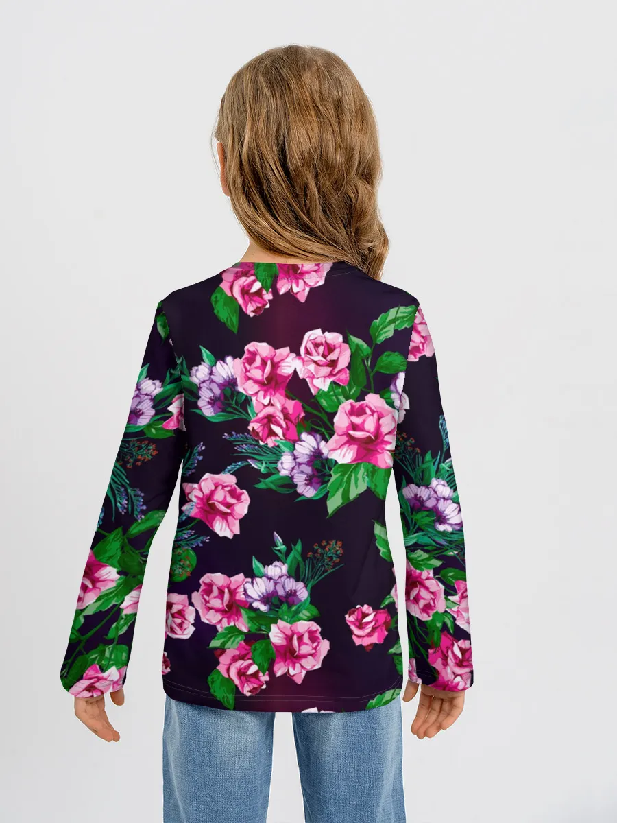 Детский лонгслив / Розы