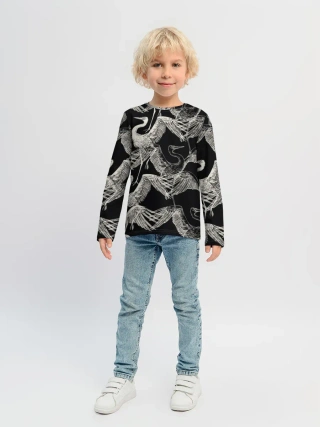 Детский лонгслив / Белые Птицы