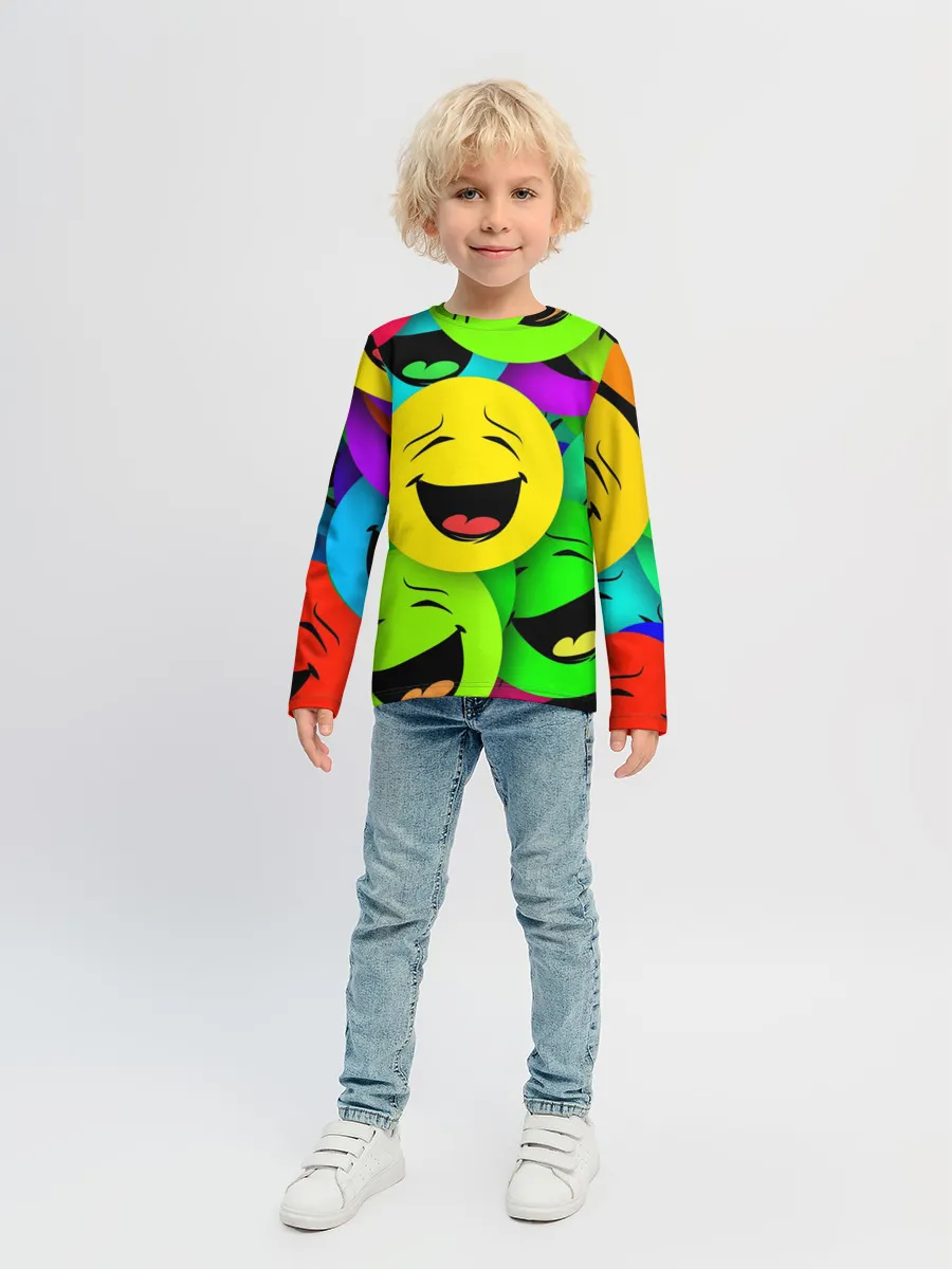 Детский лонгслив / ВЕСЁЛЫЕ СМАЙЛИКИ.