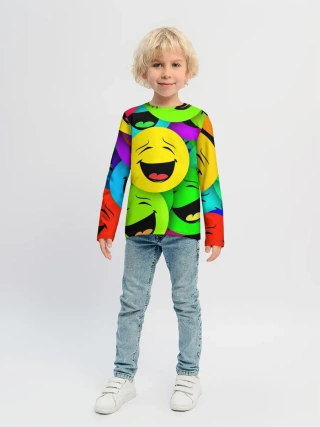Детский лонгслив / ВЕСЁЛЫЕ СМАЙЛИКИ.