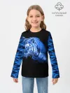 Детский лонгслив / Синий тигр