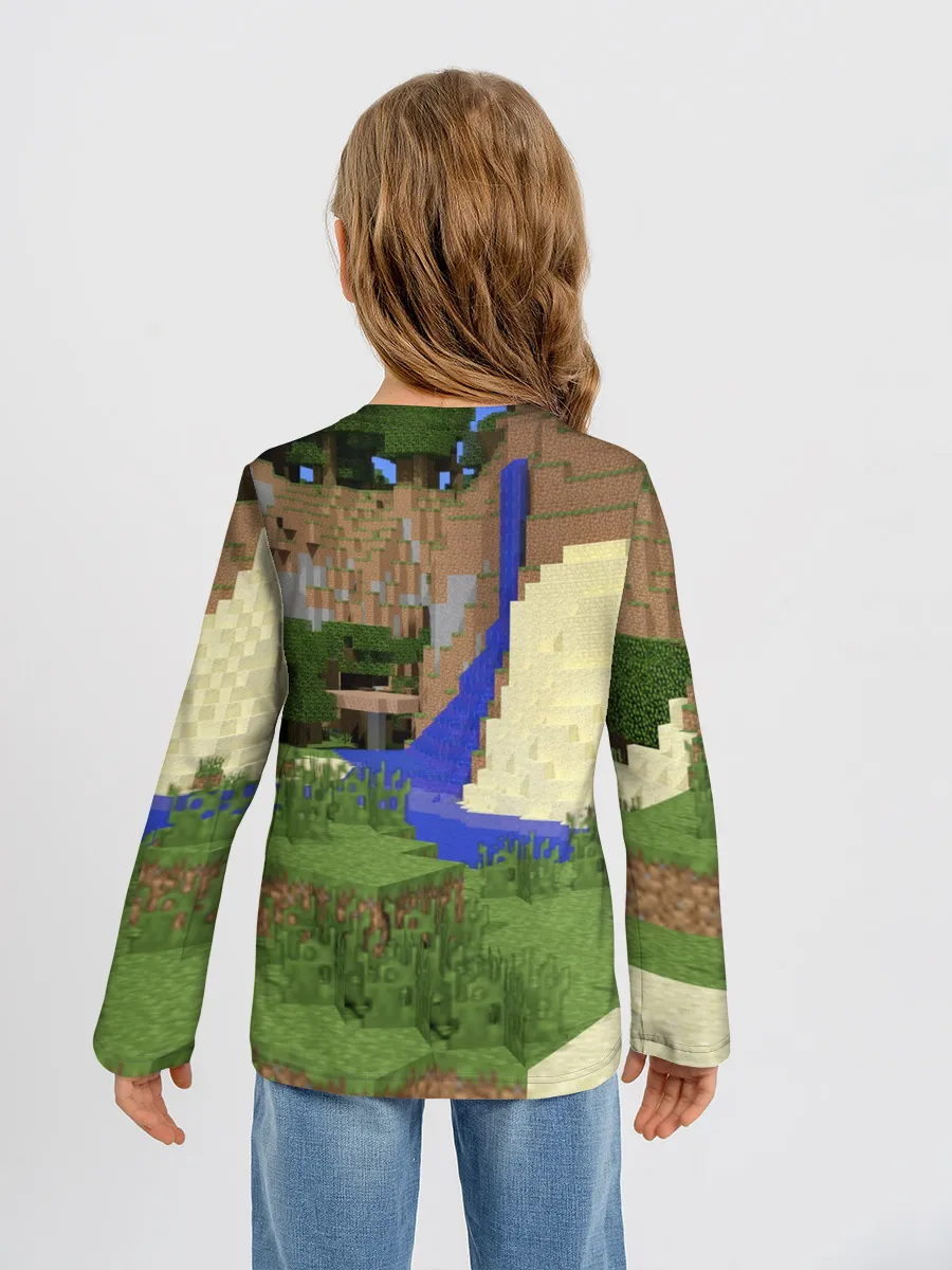 Детский лонгслив / Стив и эндермен.