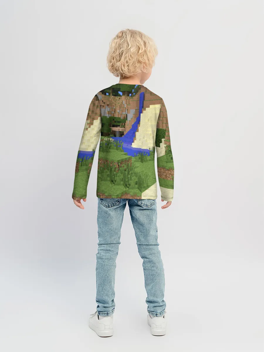 Детский лонгслив / Стив и эндермен.