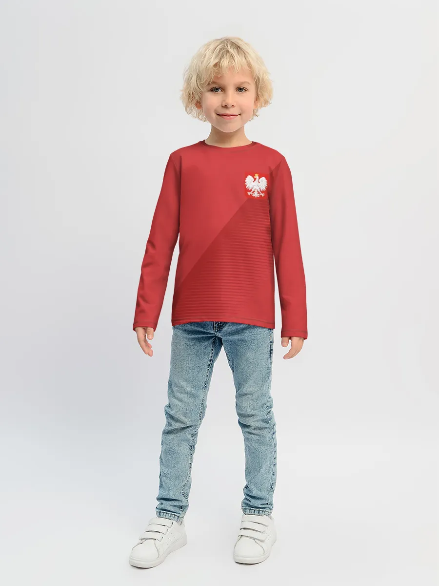 Детский лонгслив / Польша форма гостевая 2018