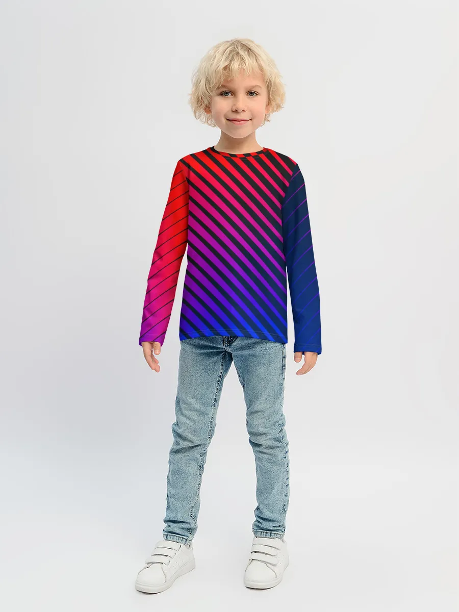 Детский лонгслив / Градиентные линии