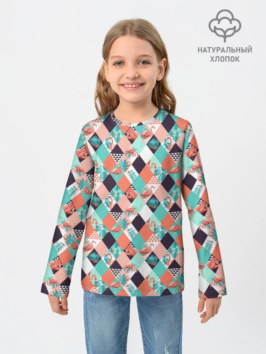 Детский лонгслив / Фламинго