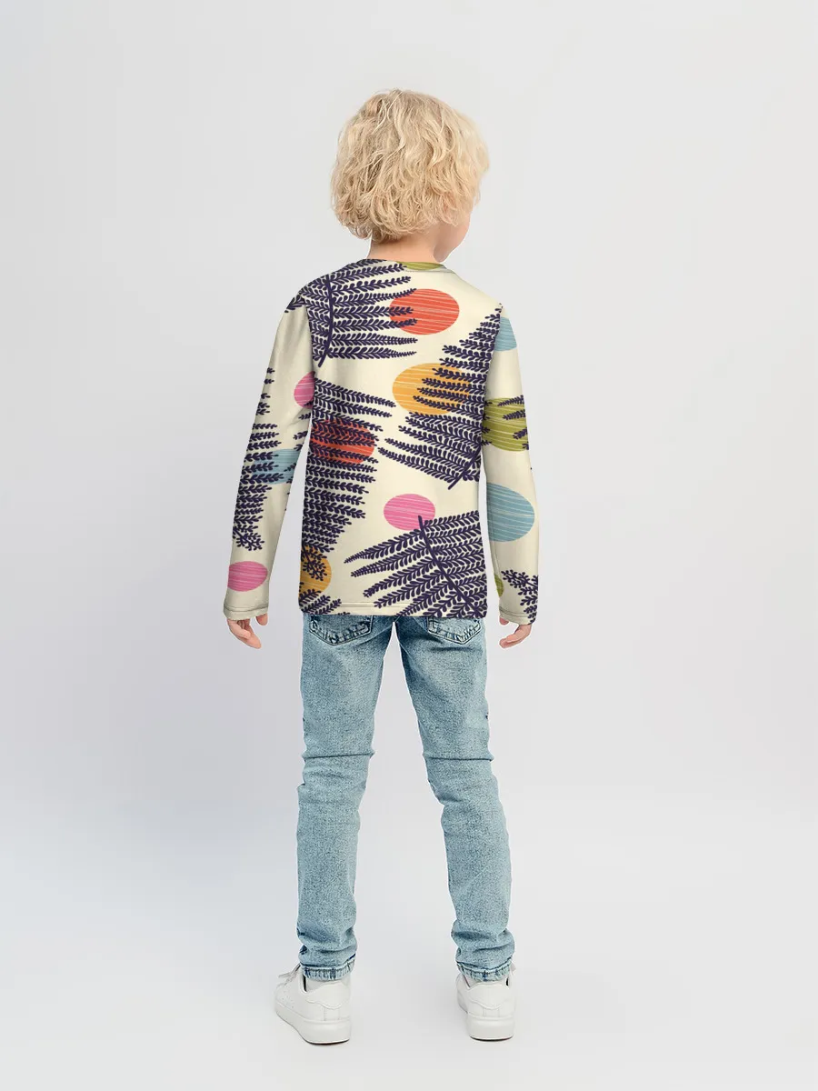 Детский лонгслив / Тропики паттерн