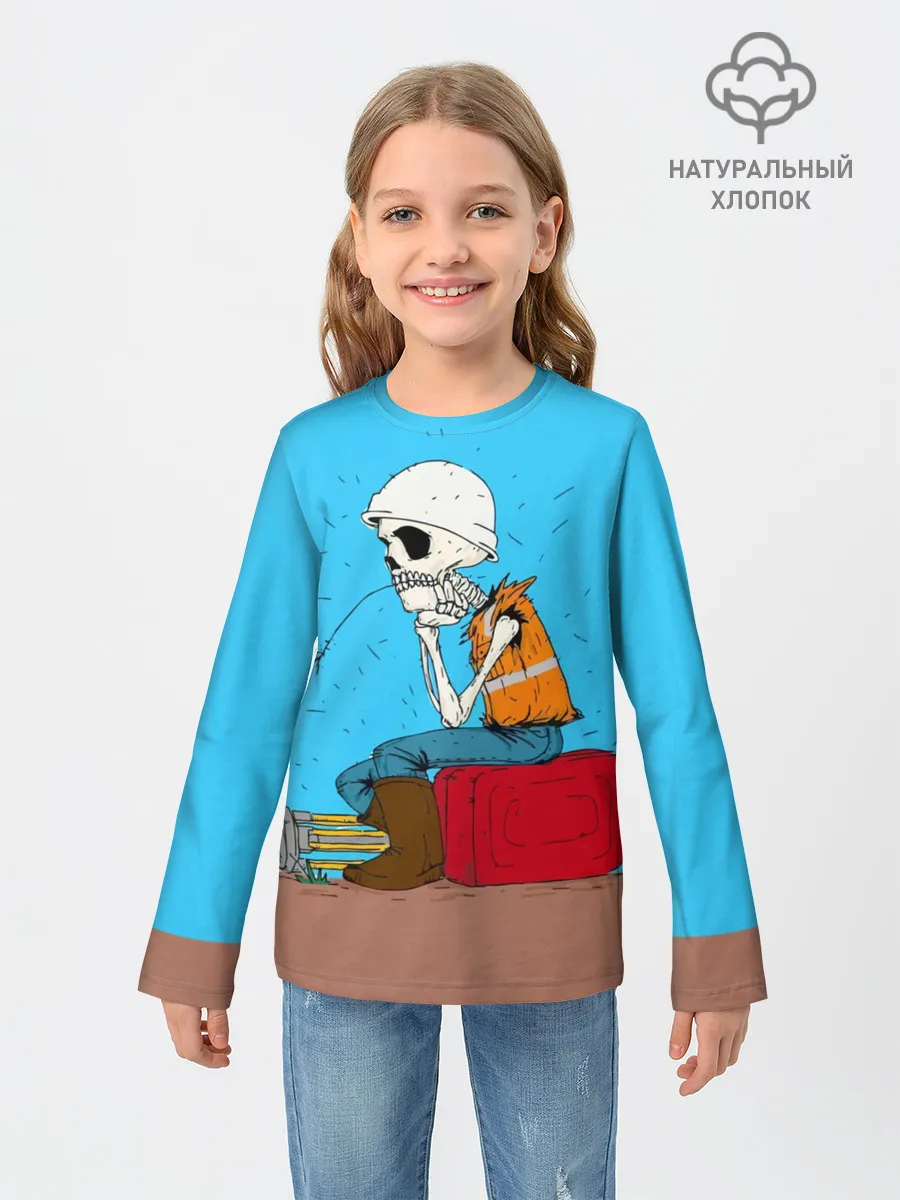 Детский лонгслив / Скелетон геодезист