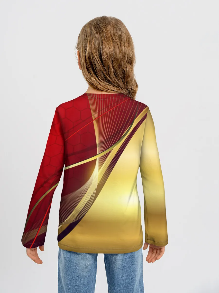 Детский лонгслив / RUSSIA SPORT: Red and Gold.