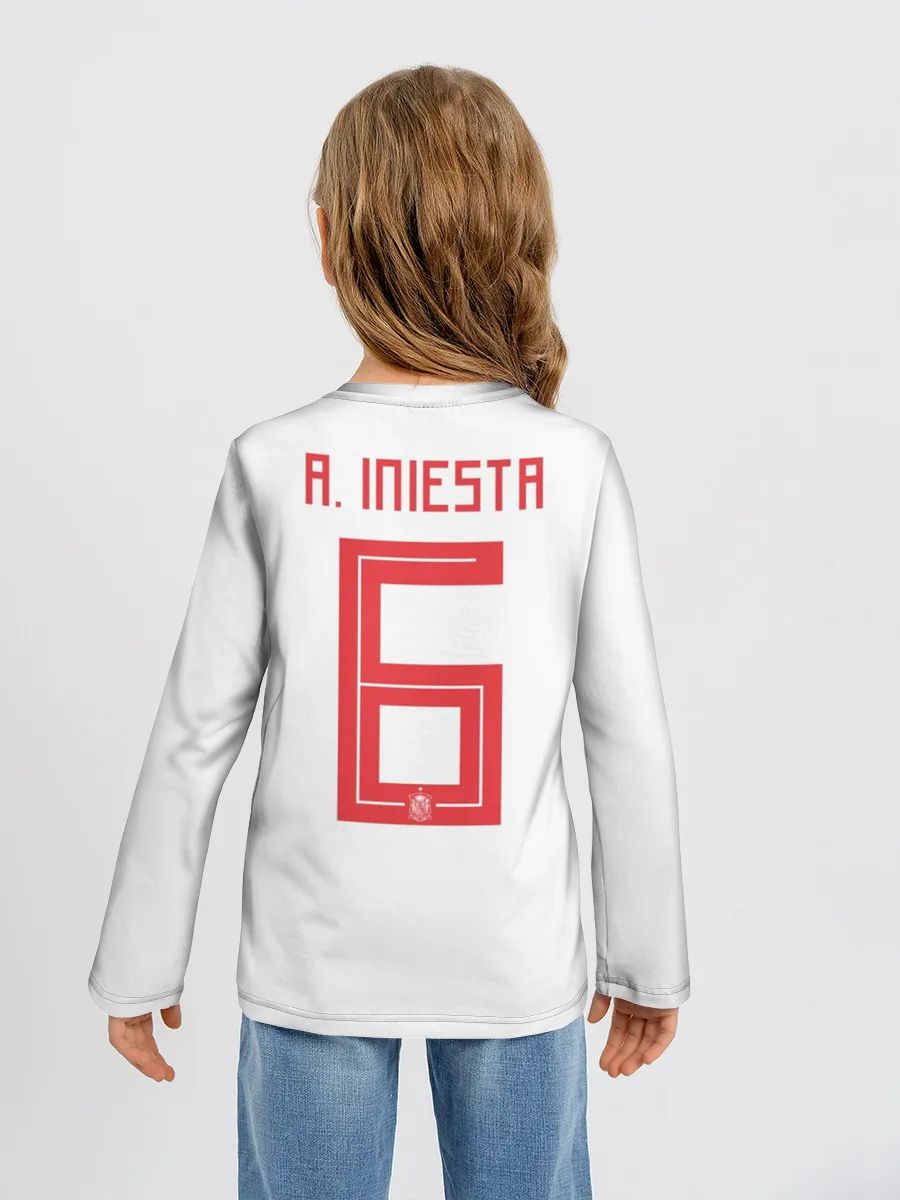 Детский лонгслив / Iniesta away WC 2018