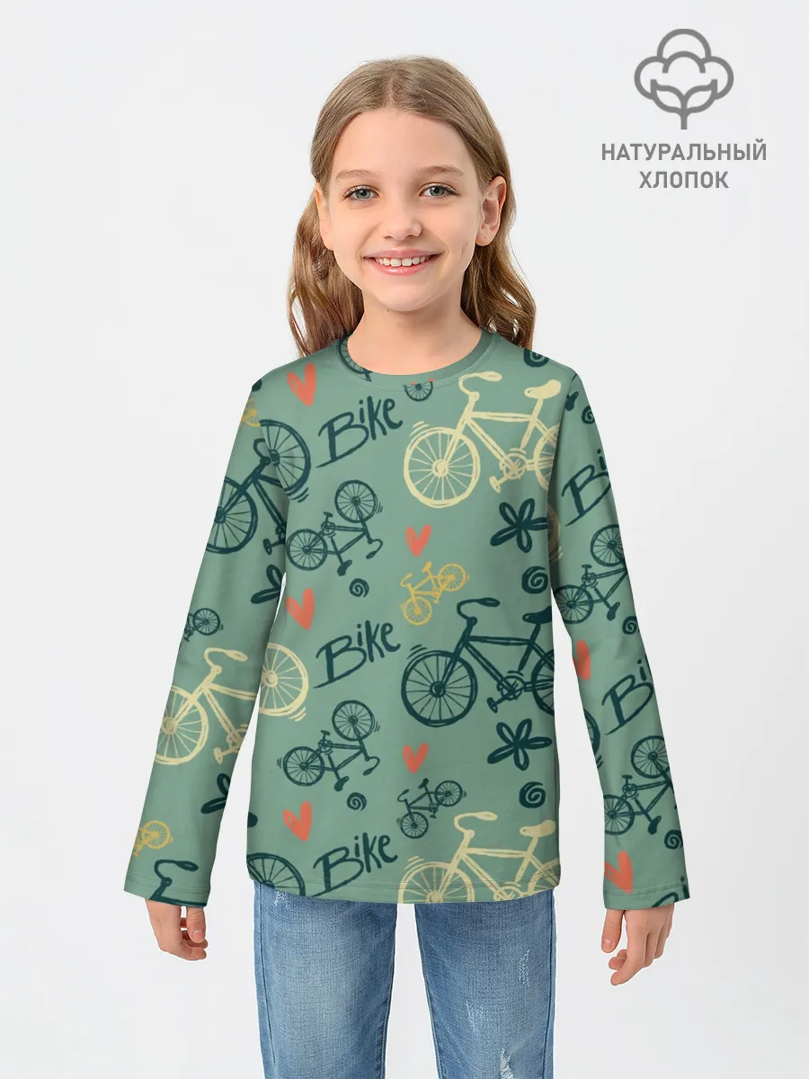 Детский лонгслив / Велосипед Текстура